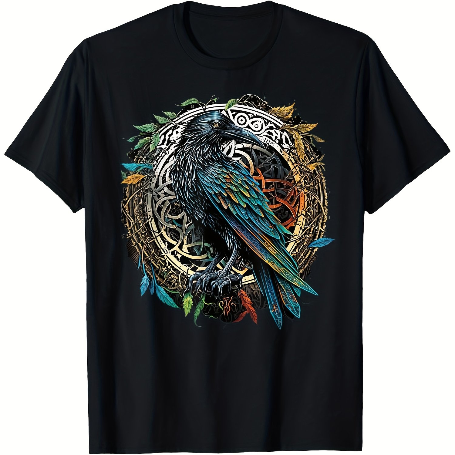 Summer Viking Clothing - 여성용 바이킹 레이븐 패턴 티셔츠, 오딘의