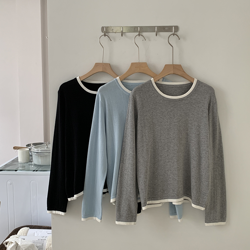 Summer Clothing Types - 100% 면 여성용 O넥 컬러 블로킹