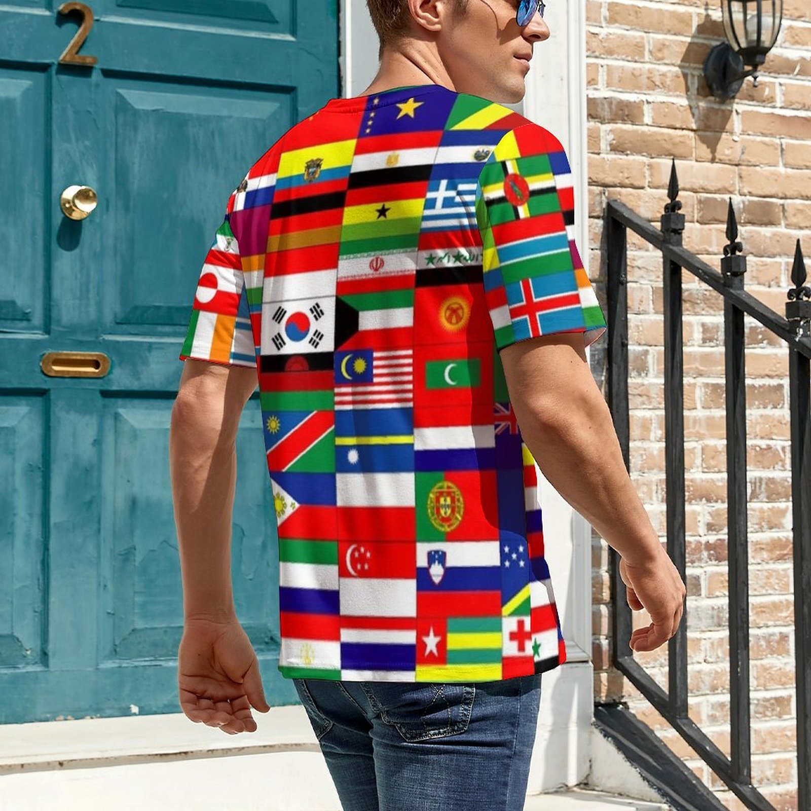 격자무늬 플래그 콜라주 프린트 티셔츠, 남성용, 맞춤형 - Summer Clothing Ideas Men 리뷰 및 가격