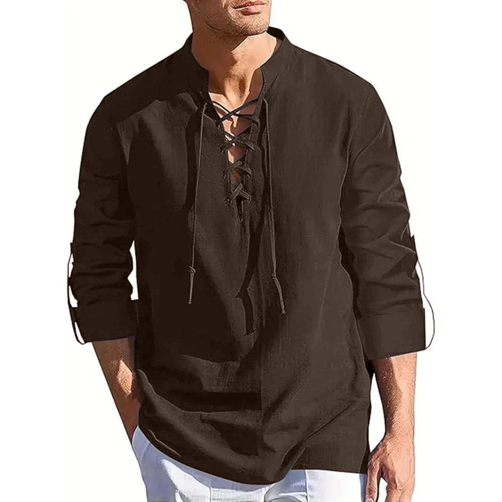 남성 르네상스 셔츠 해적 중세 바이킹 탑 긴팔 할로윈  - Summer Viking Clothing 리뷰 및 가격