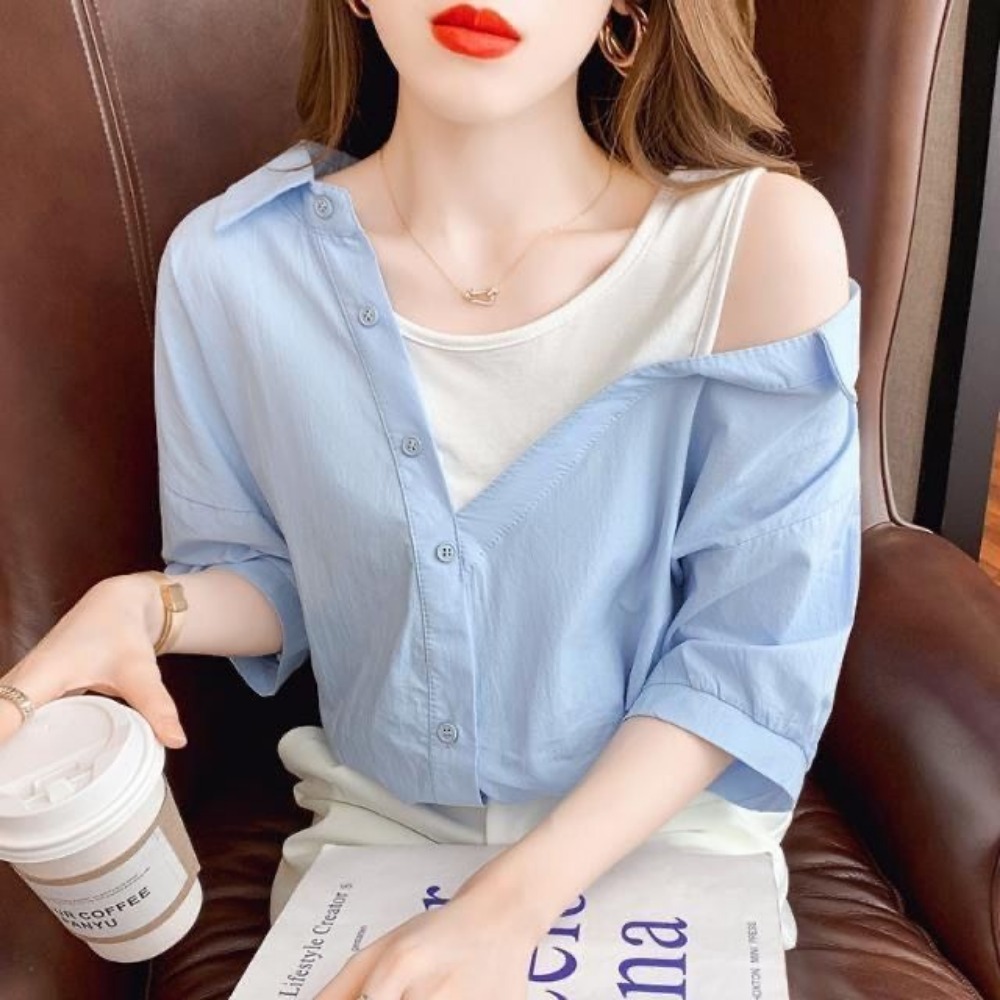 세련된 캐주얼 오프숄더 여성 셔츠 디자인 여름 신상 다 - Summer Clothing New Look 리뷰 및 가격