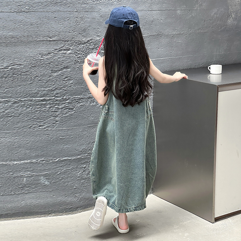 빈티지 블루 어린이 소녀 고품질 민소매 데님 드레스 s - Yours Summer Clothing 리뷰 및 가격