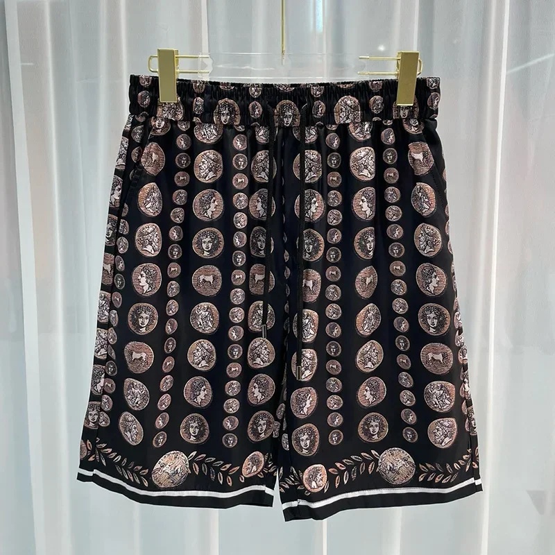 로얄 럭셔리 남성 셔츠 세트 빈티지 패턴 캐릭터 프린트 - Summer Clothing Types 리뷰 및 가격